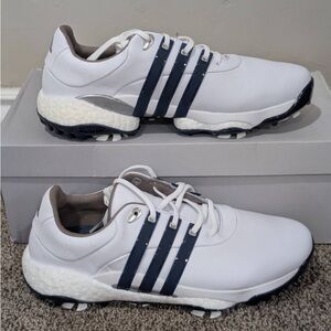 Adidas Men's Size 13 Men's Adidas Tour360 22 White/Blue Lace Up Golf Shoes